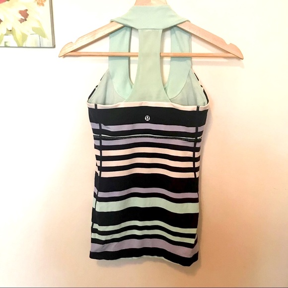 lululemon athletica Tops - Lululemon mesh racerback tank top with inner bra-Size 4